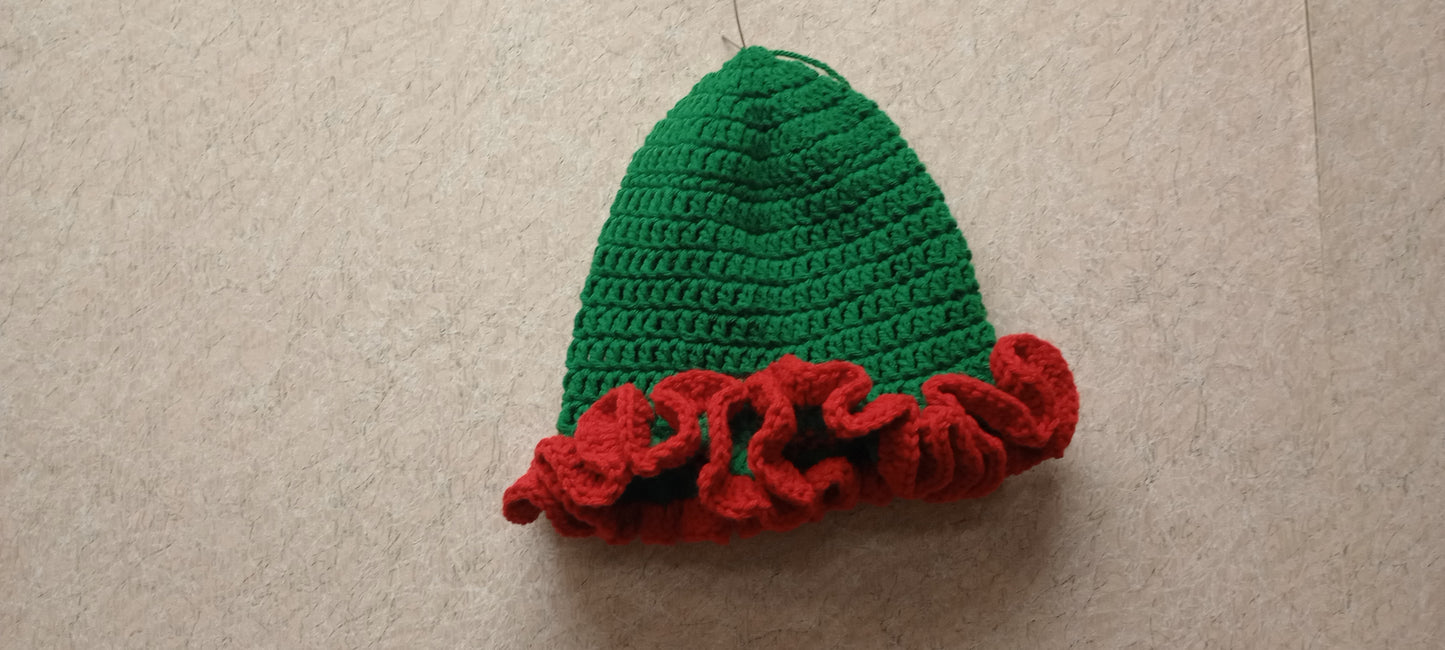 Crochet Ruffle Hat Festive